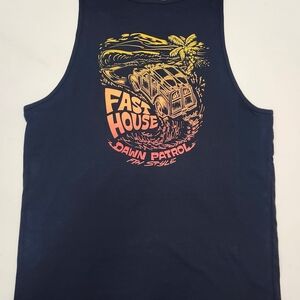 FASTHOUSE "DAWN PATROL" LG NAVY BLUE YANK TOP...RARE LIMITED EDITION